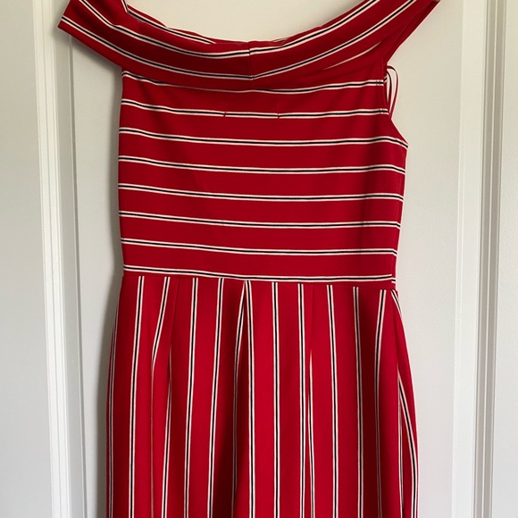 WAYF Where Are You From Red Combo Striped Long Jumper Jumpsuit Size S NWOT - Picture 4 of 7